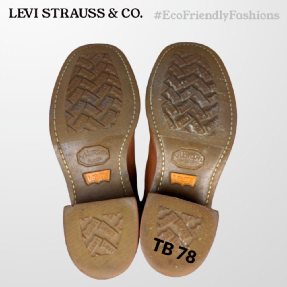 Vintage Levi Strauss & Co WC Mens Brown Leather Western Cowboy Boots Size 8.5 - Picture 6 of 7